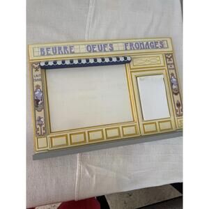 French Bistro Yellow Wall Decor Cafe Bar Dry Erase Kitchen Wall Hanging 17x12